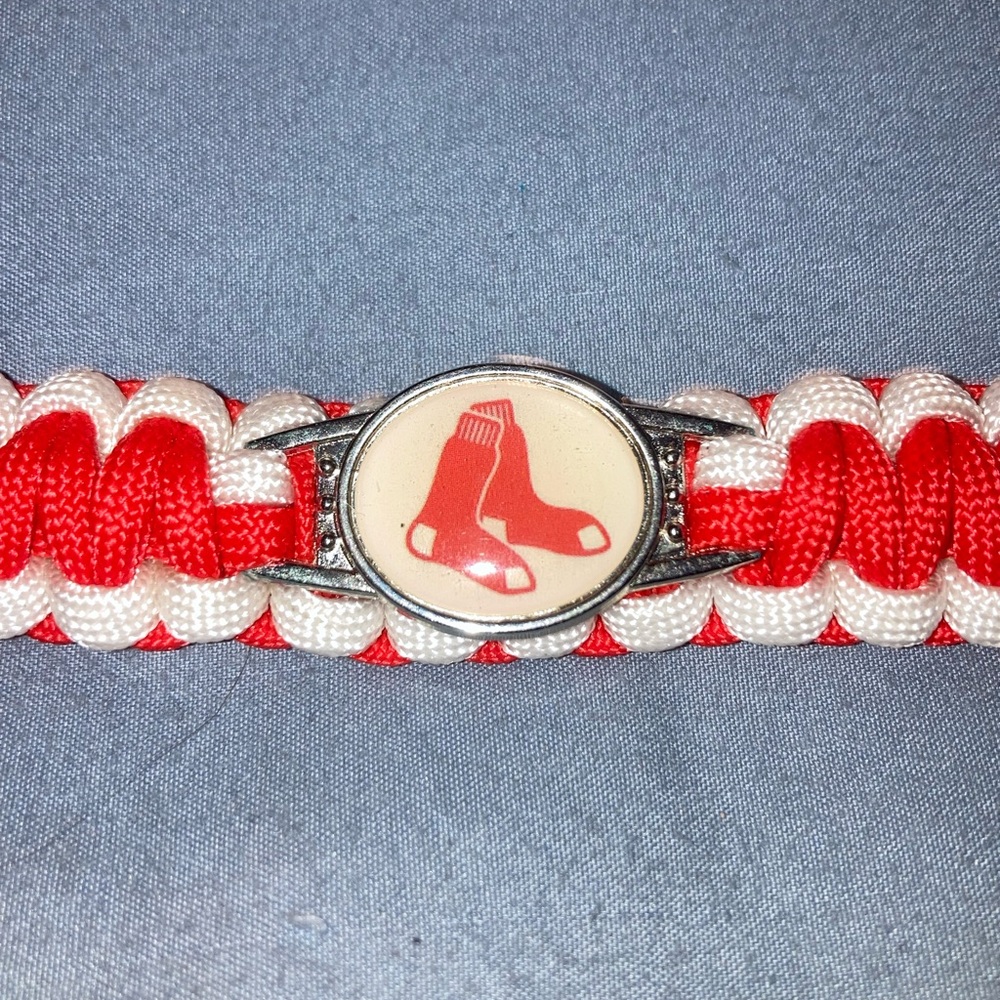 Red & White Sports Team Charm Paracord Bracelet